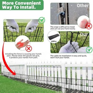 NonoPets 16-in Height Metal Garden Border Fence Dog Barrier, Black, 10 count
