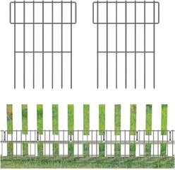NonoPets 16-in Height Metal Garden Border Fence Dog Barrier, Black, 10 count