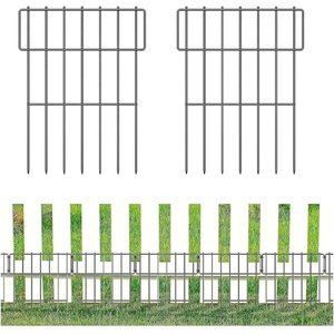 NonoPets 16-in Height Metal Garden Border Fence Dog Barrier, Black, 10 count