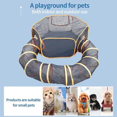 Show full view: NonoPets 2-in-1 Foldable Outdoor Mesh Playhouse Cat Tunnel & Tent, 12-in height slide 5 of 11