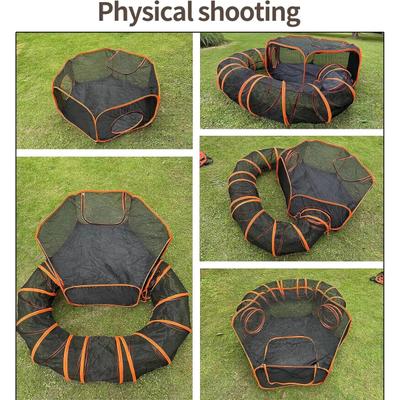 Show full view: NonoPets 2-in-1 Foldable Outdoor Mesh Playhouse Cat Tunnel & Tent, 12-in height slide 10 of 11