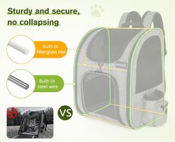 Pecute Hiking Travel Backpack Dog & Cat Carrier with Breathable Mesh, Grey slide 2 of 9