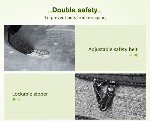 Show full view: Pecute Hiking Travel Backpack Dog & Cat Carrier with Breathable Mesh, Grey slide 6 of 10