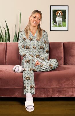 Show full view: ISlide Personalized Golf Tee Pattern Pet Pajamas, Great White, Small slide 3 of 3