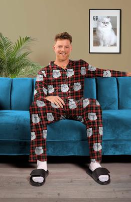 Show full view: ISlide Personalized Red Plaid Pet Pajamas, Red, X-Large slide 3 of 3