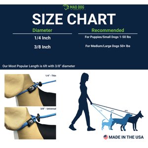 Mad Dog Products Premium Rope Nylon Slip Lead Dog Leash, Orange, 6-ft long, 3/8-in wide