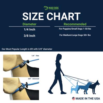 Show full view: Mad Dog Products Premium Rope Nylon Slip Lead Dog Leash, Royal Blue, 6-ft long, 3/8-in wide slide 3 of 6