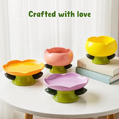 Show full view: Happy & Polly Flower Shaped Cat Plate slide 4 of 9