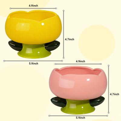 Show full view: Happy & Polly Flower Shape Cat Bowl - Pink Bowl, Pink slide 9 of 9