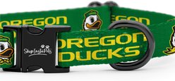 ShopInstaPets Oregon Ducks Adjustable Polyester Dog Collar, Green, Small: 16.5-in neck, 1/2-in wide slide 2 of 4