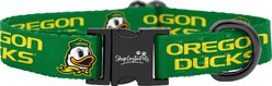 ShopInstaPets Oregon Ducks Adjustable Polyester Dog Collar, Green, Large: 22-in neck, 1-in wide