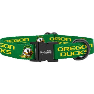 ShopInstaPets Oregon Ducks Adjustable Polyester Dog Collar, Green, Large: 22-in neck, 1-in wide