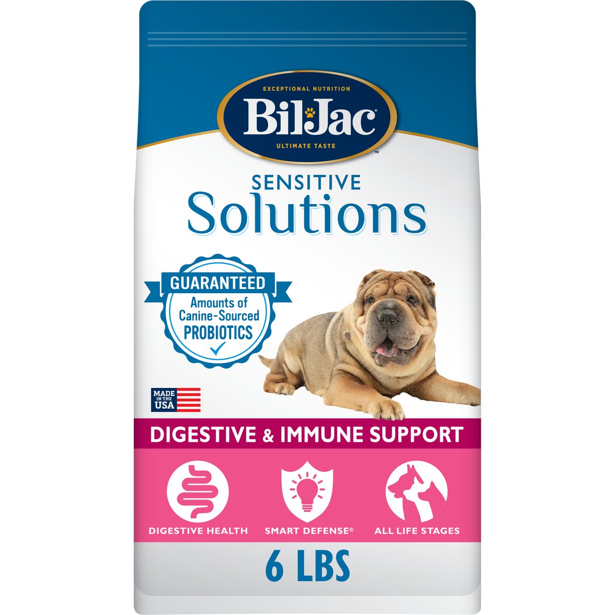 Bil-Jac Sensitive Solutions Digestive & Immune Chicken & Whitefish Dry Dog Food, 6-lb bag
