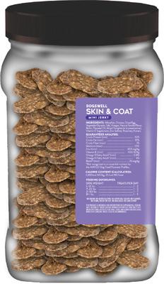 Show full view: Dogswell Skin & Coat Whitefish Recipe Grain-Free Mini Jerky Dog Treats, 13-oz jar slide 3 of 11