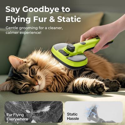 Show full view: Pecute Shedding Massaging Grooming Dog & Cat Steam Brush, Green slide 9 of 9
