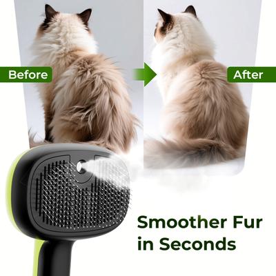 Show full view: Pecute Shedding Massaging Grooming Dog & Cat Steam Brush, Green slide 7 of 9