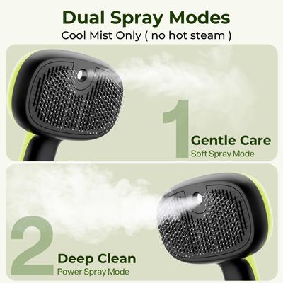 Show full view: Pecute Shedding Massaging Grooming Dog & Cat Steam Brush, Green slide 3 of 9