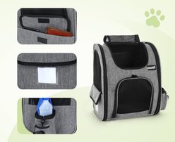 Pecute Breathable Mesh Backpack Dog & Cat Carrier, Grey slide 2 of 9