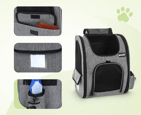 Show full view: Pecute Hiking Travel Backpack Dog & Cat Carrier with Breathable Mesh, Grey slide 10 of 10