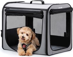 Pecute Indoor & Outdoor Light Weight Dog Carrier with Curtain, Grey