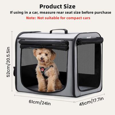 Show full view: Pecute Indoor & Outdoor Light Weight Dog Carrier with Curtain, Grey slide 2 of 9