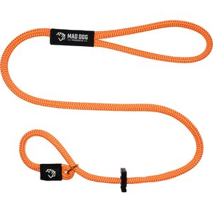 Mad Dog Products Premium Rope Nylon Slip Lead Dog Leash, Orange, 6-ft long, 3/8-in wide
