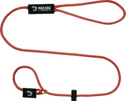Mad Dog Products Premium Rope Nylon Slip Lead Dog Leash, Red, 6-ft long, 1/4-in wide