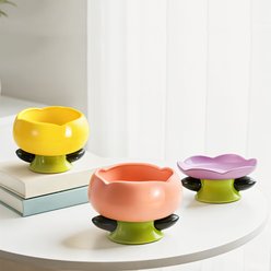 Happy & Polly Flower Shaped Cat Bowl slide 2 of 9