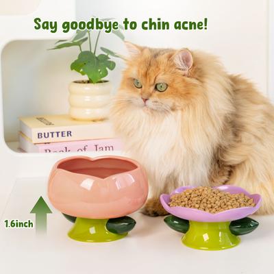 Show full view: Happy & Polly Flower Shape Cat Bowl - Pink Bowl, Pink slide 6 of 9