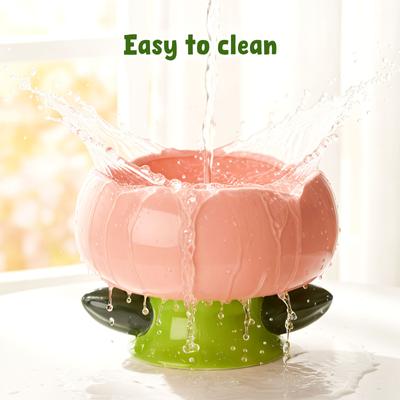 Show full view: Happy & Polly Flower Shape Cat Bowl - Pink Bowl, Pink slide 8 of 9