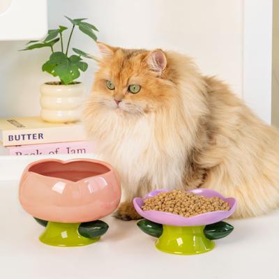 Show full view: Happy & Polly Flower Shape Cat Bowl - Pink Bowl, Pink slide 2 of 9
