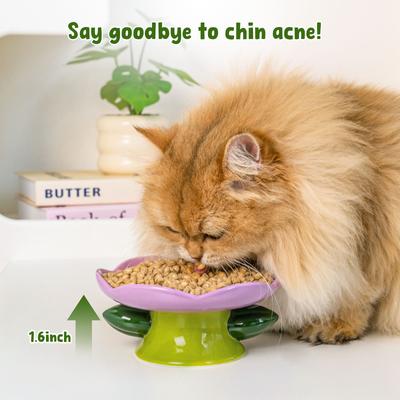 Show full view: Happy & Polly Flower Shape Cat Bowl - Purple Plate, Purple slide 8 of 10