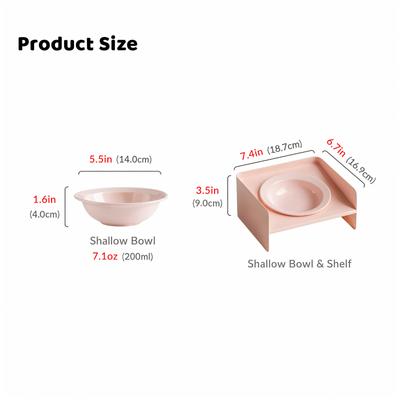 Show full view: Happy & Polly Cozy Halo Non-skid Ceramic Cat Bowl & Shelf, Pink slide 10 of 10