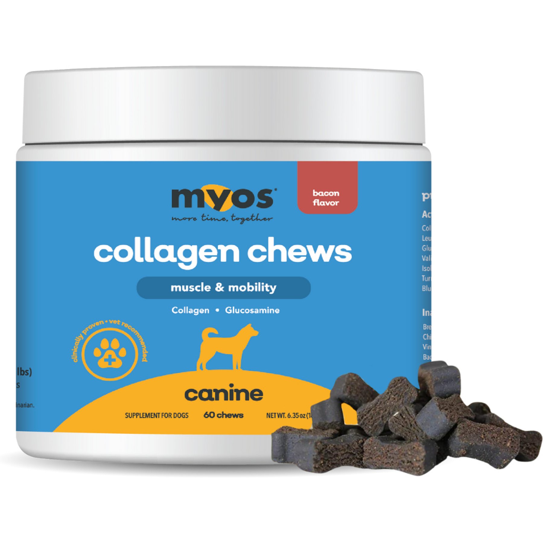 MYOS Muscle & Mobility Collagen Chews Dog Supplement, 180-g