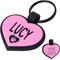 Show in main carousel: GoTags Heart Silent Silicone Personalized Dog ID Tag, Pink slide 1 of 7