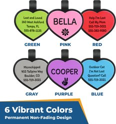 GoTags Heart Silent Silicone Personalized Dog ID Tag, Green slide 2 of 6