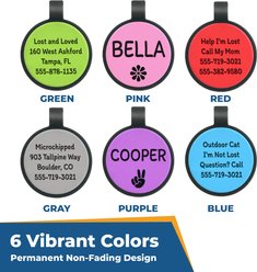 GoTags Round Silent Silicone Personalized Dog ID Tag, Gray slide 2 of 6