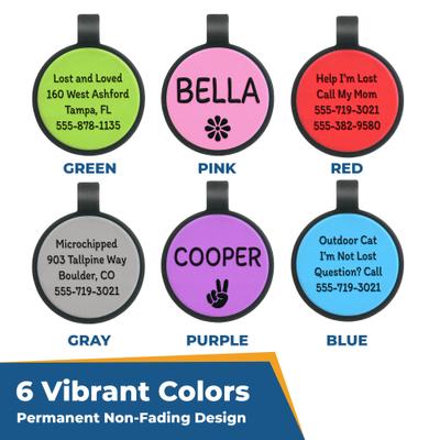 Show full view: GoTags Round Silent Silicone Personalized Dog ID Tag, Blue slide 5 of 6