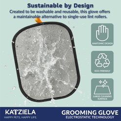 Katziela Reusable Electrostatic FurTidy Hair Remover Dog & Cat Grooming Gloves, Black/Grey slide 2 of 8