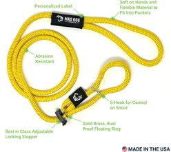 Mad Dog Products Premium Rope Easy Leader Nylon Slip Lead Dog Leash, Orange, 6-ft long, 3/8-in wide slide 2 of 5