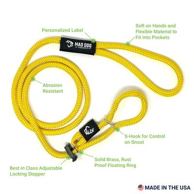 Show full view: Mad Dog Products Premium Rope Easy Leader Nylon Slip Lead Dog Leash, Red, 6-ft long, 3/8-in wide slide 2 of 5