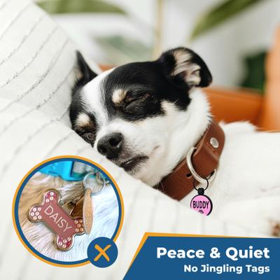 Show full view: GoTags Round Silent Silicone Personalized Dog ID Tag, Blue slide 2 of 6