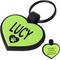 Show in main carousel: GoTags Heart Silent Silicone Personalized Dog ID Tag, Green slide 1 of 7