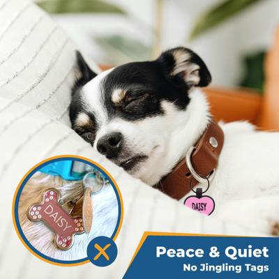 Show full view: GoTags Heart Silent Silicone Personalized Dog ID Tag, Blue slide 2 of 7