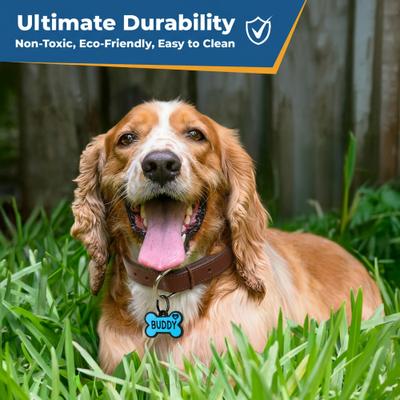 Show full view: GoTags Bone Silent Silicone Personalized Dog ID Tag, Pink slide 3 of 7