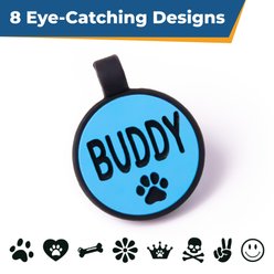 GoTags Round Silent Silicone Personalized Dog ID Tag, Red slide 2 of 6