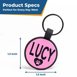 GoTags Round Shaped Personalized Engraved Silicone No Noise Dog & Cat ID Tag, Drift Glass slide 2 of 5