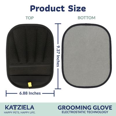 Show full view: Katziela Reusable Electrostatic FurTidy Hair Remover Dog & Cat Grooming Gloves, Black/Grey slide 7 of 9