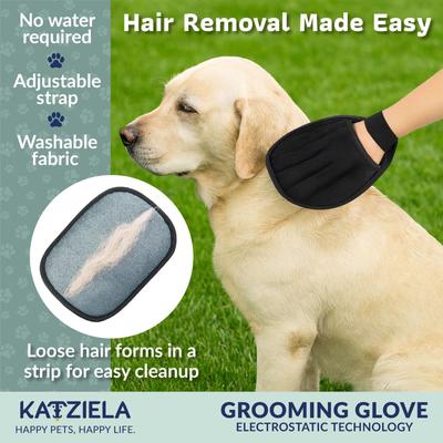 Show full view: Katziela Reusable Electrostatic FurTidy Hair Remover Dog & Cat Grooming Gloves, Black/Grey slide 6 of 9