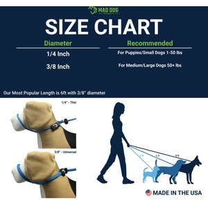 Mad Dog Products Premium Rope Easy Leader Nylon Slip Lead Dog Leash, Orange, 6-ft long, 3/8-in wide